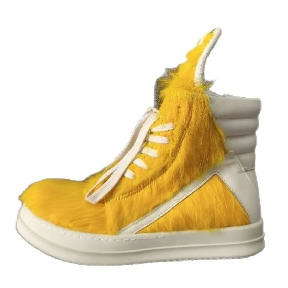 Sneaker Zone - Men's Horsehair Shoes Casual Platform Women