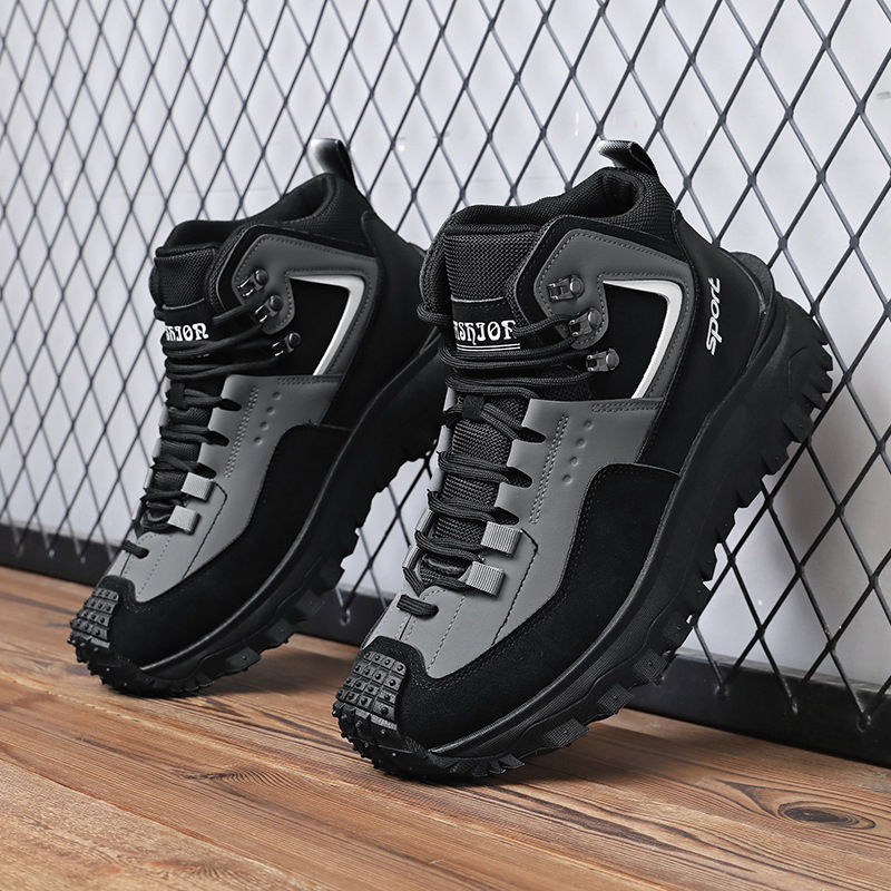 Sneaker Zone - Black And Tan Mid Top Hiking
